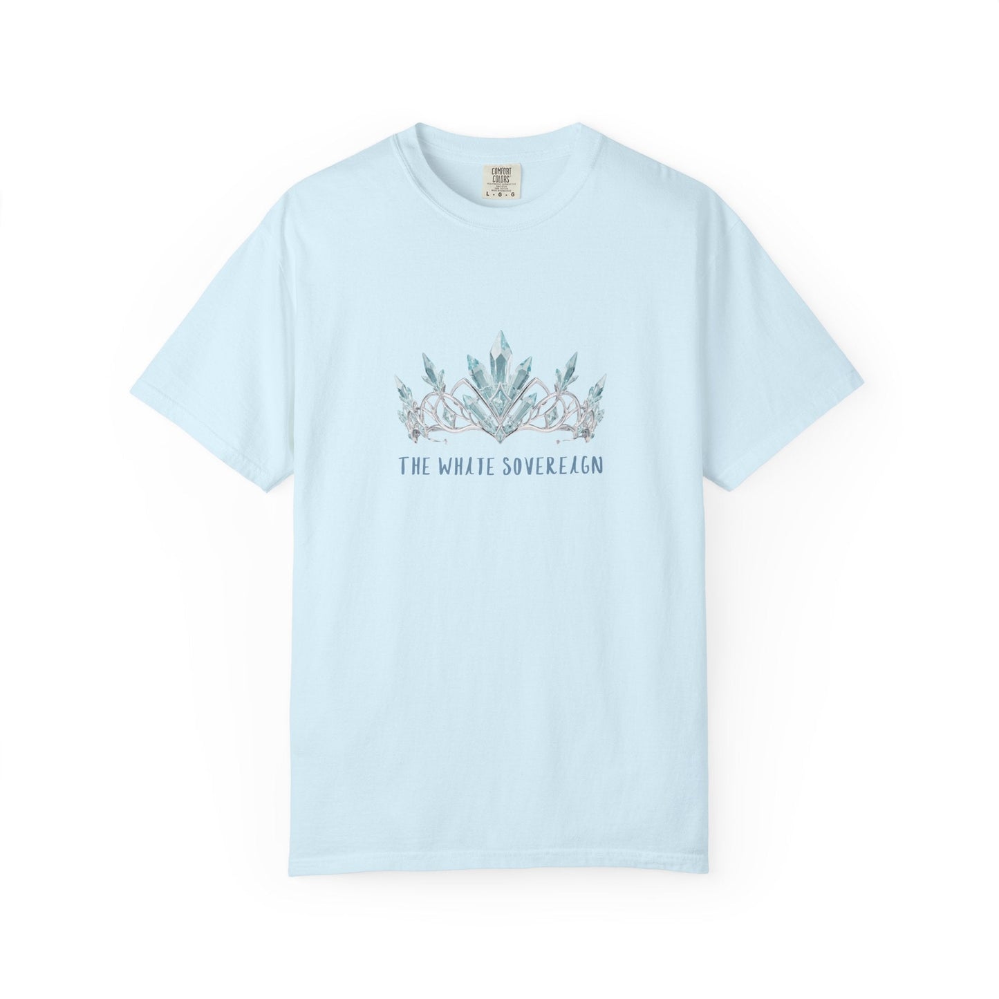 The White Sovereign Blue Seaweed Crown  Tsaritsa Frost Queen Graphic Tee