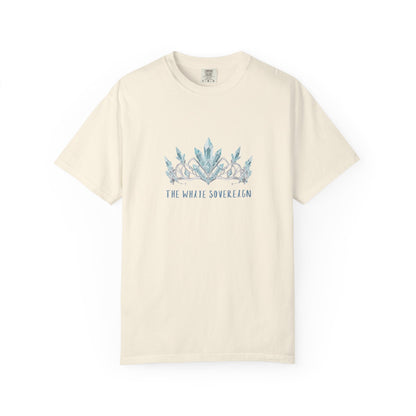The White Sovereign Blue Seaweed Crown  Tsaritsa Frost Queen Graphic Tee