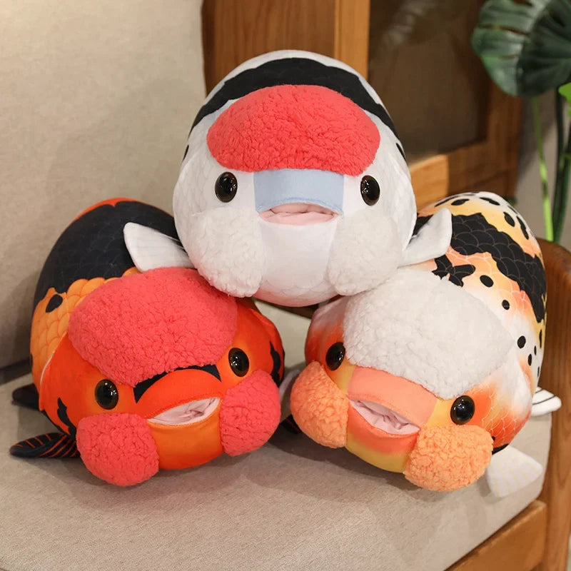 Ranchu Fish Plush Fancy Goldfish Stuffed Animal King of Goldfish Handmade Plushies 50cm