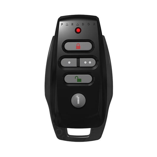 Paradox REM25 Two-Way Wireless Remote Control – Slim Black/white Design, 433MHz | Secure Arm/Disarm, Visual & Audio Feedback