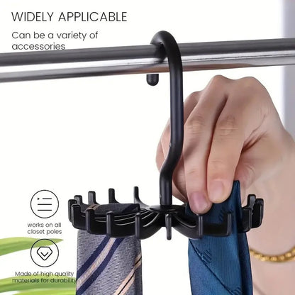 Tie Hanger | Tie Hanger | Tie Organizer | Tie Hook | Hang 20 Ties | Black
