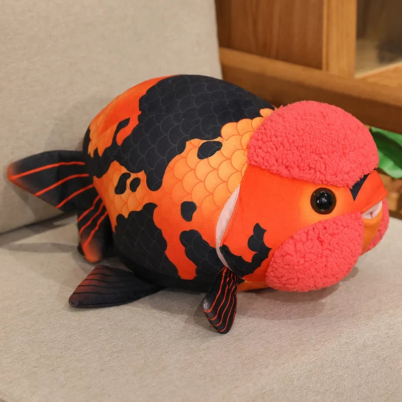 Ranchu Fish Plush Fancy Goldfish Stuffed Animal King of Goldfish Handmade Plushies 50cm