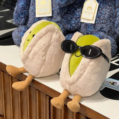 Happy Nut Pistachio Plush 12cm - Soft Green Nut Stuffed Toy