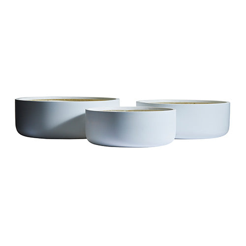 Wide fabric tape roll set in light color, three folded rolls