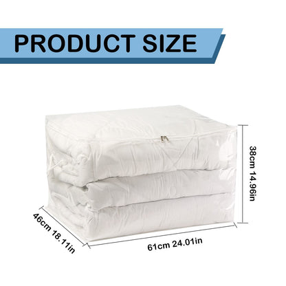 Transparent Zipper Clothing Storage Bag - Heavy-Duty Organizer for Blankets, Linen, Bed Sheets, Clothes & Pillows | Space-Saving Compression Bag Storage for Closet(11.81"DX9.05"WX5.9"H) 16.14"DX11.81"WX7.87"H