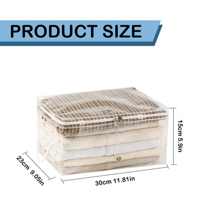Transparent Zipper Clothing Storage Bag - Heavy-Duty Organizer for Blankets, Linen, Bed Sheets, Clothes & Pillows | Space-Saving Compression Bag Storage for Closet(11.81"DX9.05"WX5.9"H) 24.01"DX18.11"WX14.96"H