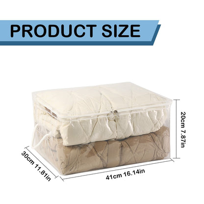 Transparent Zipper Clothing Storage Bag - Heavy-Duty Organizer for Blankets, Linen, Bed Sheets, Clothes & Pillows | Space-Saving Compression Bag Storage for Closet(11.81"DX9.05"WX5.9"H) 24.01"DX18.11"WX14.96"H