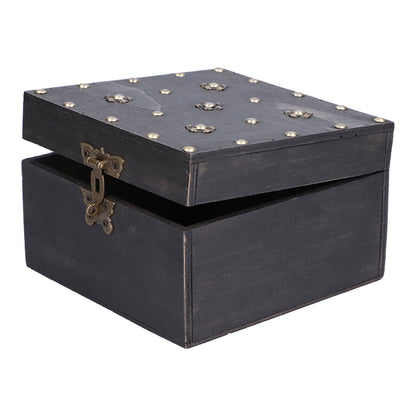 Treasure Props Storage Box with Password Lock Retro Wooden Storage Box for Home Living Room