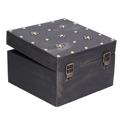 Treasure Props Storage Box with Password Lock Retro Wooden Storage Box for Home Living Room