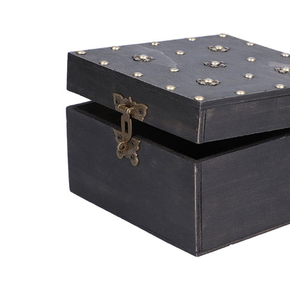 Treasure Props Storage Box with Password Lock Retro Wooden Storage Box for Home Living Room
