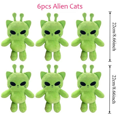 Alien Cat Plush Toy - Handmade Kawaii Green Extraterrestrial Stuffed Animal Plushie Gift