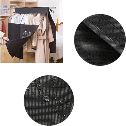Tutuviw Black Clothing Rack Covers, Hanging Garment Bag Organizer Storage Cover Closet Storage Bottom Enclosed Garment Rack Cover Dustproof Protector