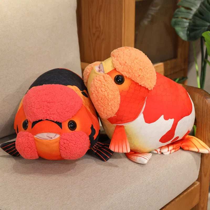 Ranchu Fish Plush Fancy Goldfish Stuffed Animal King of Goldfish Handmade Plushies 50cm