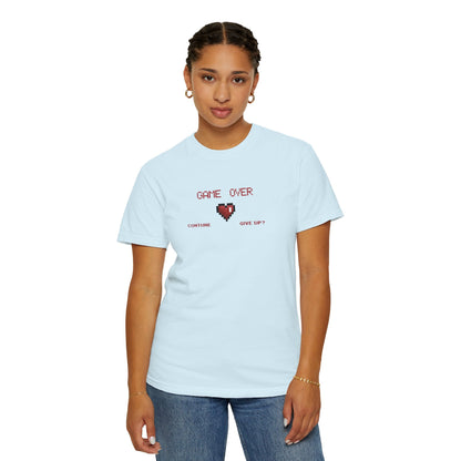 Game Over Pixel Heart Tee Retro Gaming Graphic Tee  Gamer Gift Tee