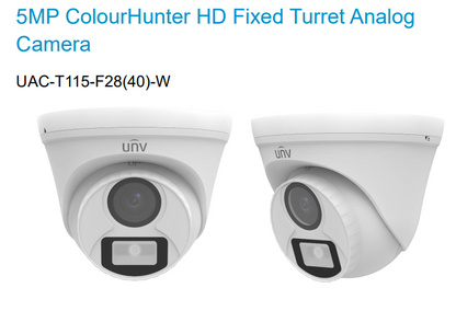 Uniview Dolphin Series 5MP HDCVI CCTV Camera (Model: UAC-T115-F28-W)