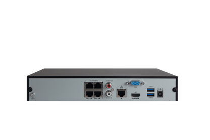 UNIVIEW EASY 4 Channel NVR with 4x PoE Ports Ultra 265/H.265/H.264 – NVR301-04X-P4 (Replaced by *New NVR301-04B-P4-IQ) Prime Series