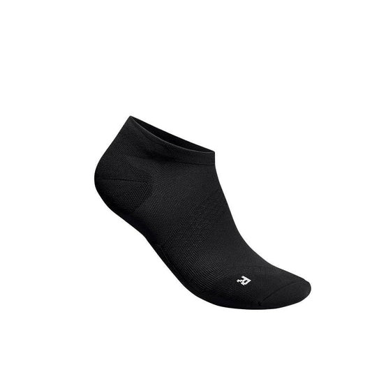 Low-cut performance socks, black with small logo detail at the ankle