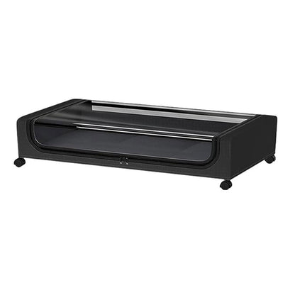 Under Bed Storage Rack Square Design with Wheels Rolling Trolley Box for Home - Black