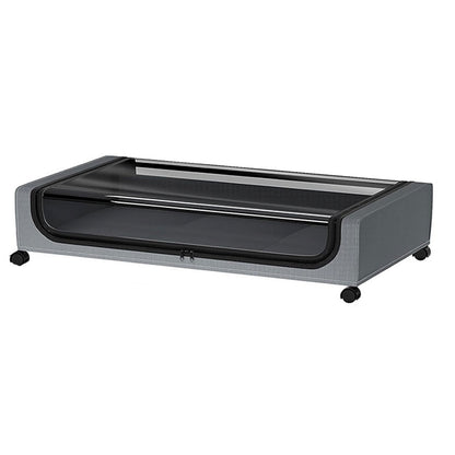 Under Bed Storage Rack Square Design with Wheels Rolling Trolley Box for Home - Black