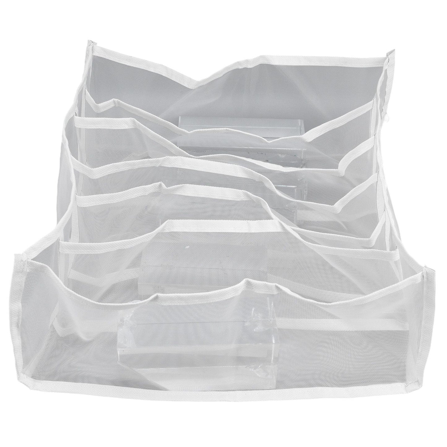 Underwear Storage Box Breathable Foldable Multiple Cells Drawer Organizer for Bras Socks6 Cells