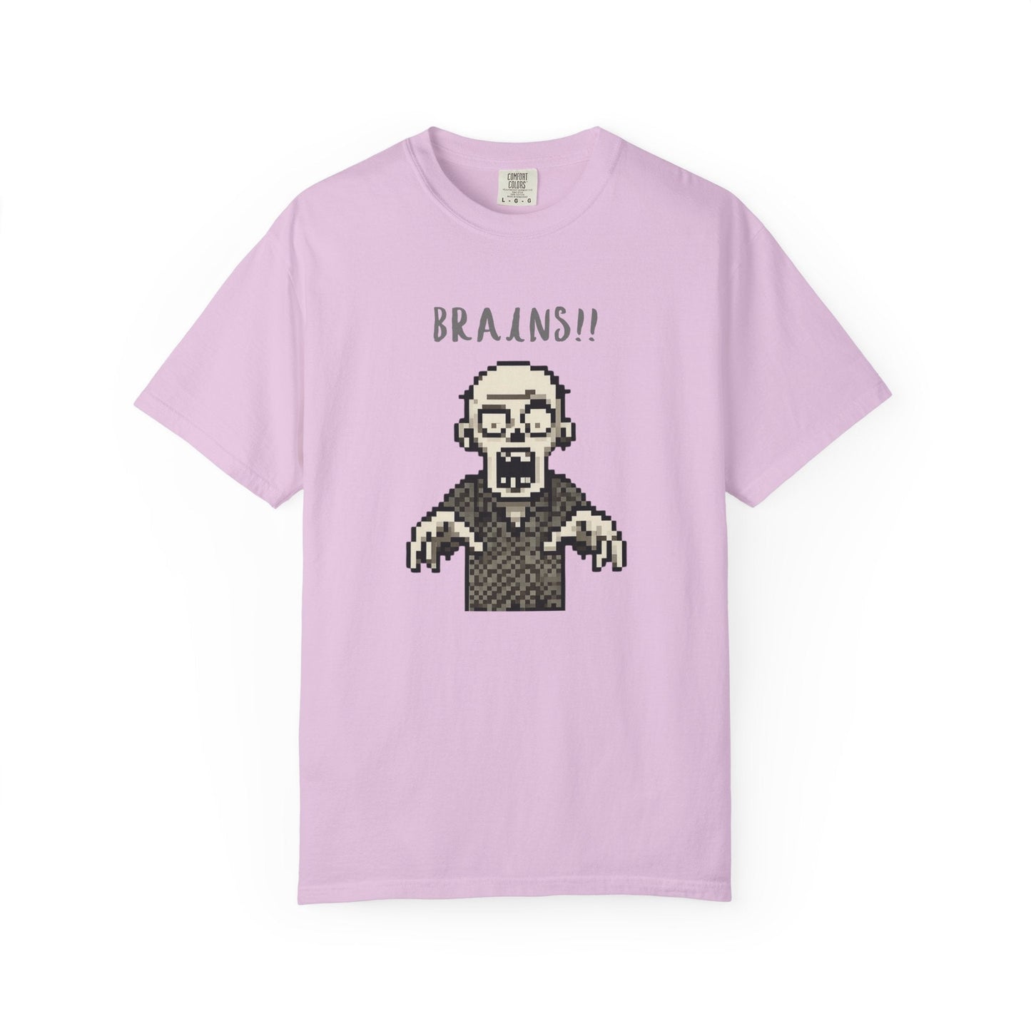 Pixel Zombie 'BRAINS!!' T-Shirt  By Aprasi
