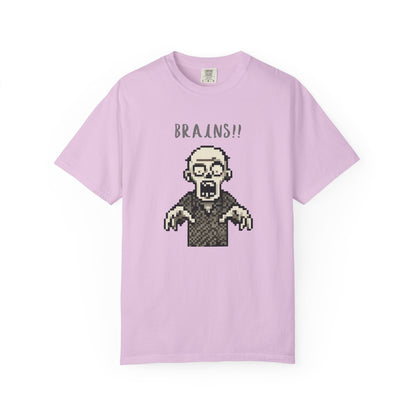 Pixel Zombie 'BRAINS!!' T-Shirt  By Aprasi