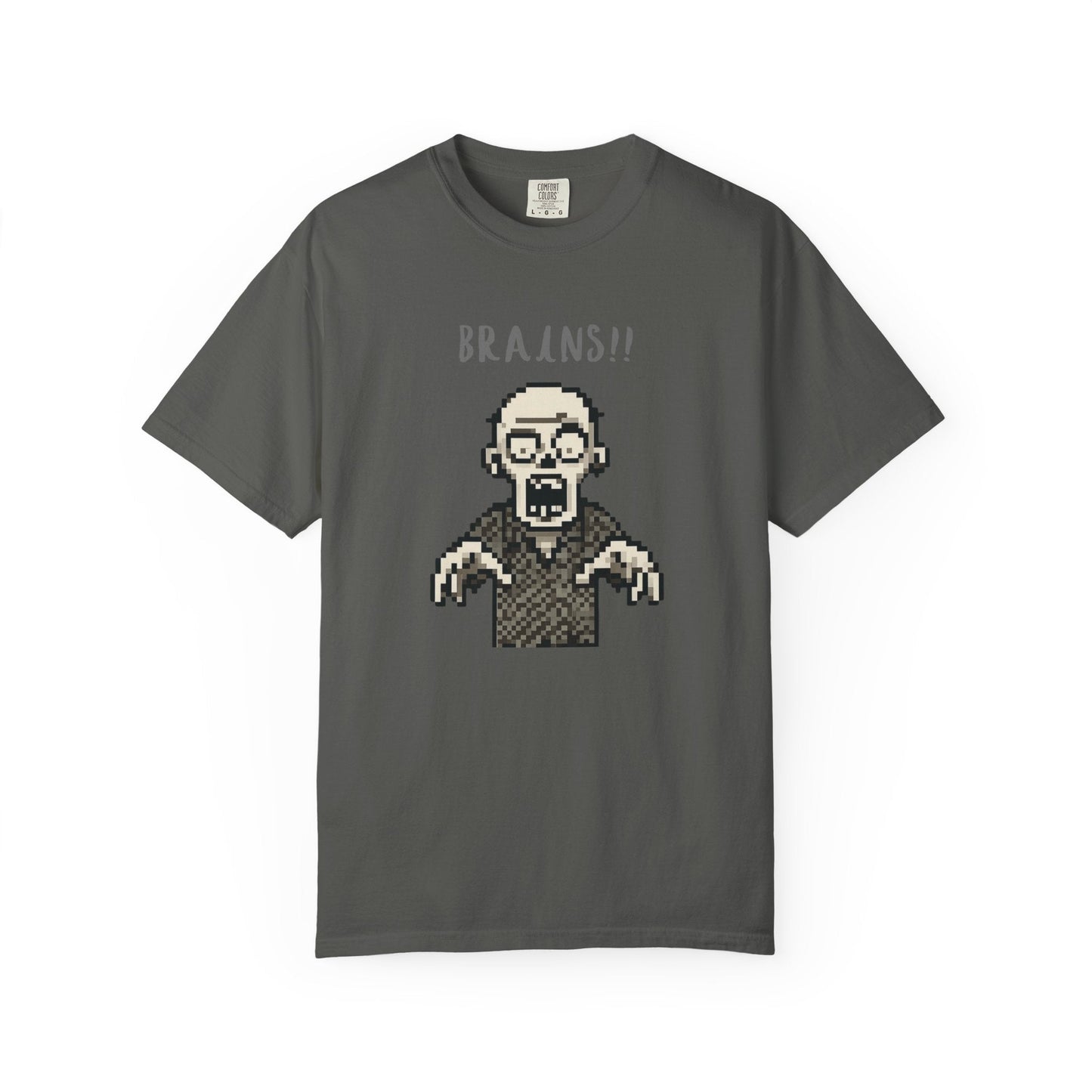 Pixel Zombie 'BRAINS!!' T-Shirt  By Aprasi