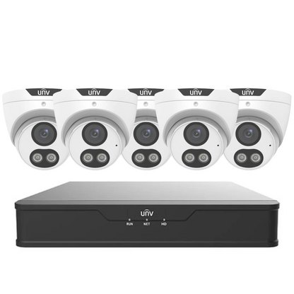 Uniview 5MP ColorHunter CCTV Kit – Choose Up to 8 Cameras with 8CH NVR | IPC3615SE-ADF28KM-WL-I0 + NVR301-08B-IQ
