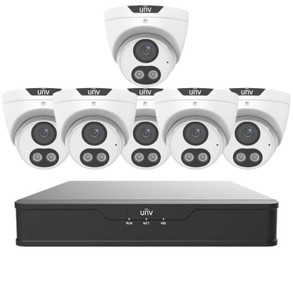 Uniview 5MP ColorHunter CCTV Kit – Choose Up to 8 Cameras with 8CH NVR | IPC3615SE-ADF28KM-WL-I0 + NVR301-08B-IQ