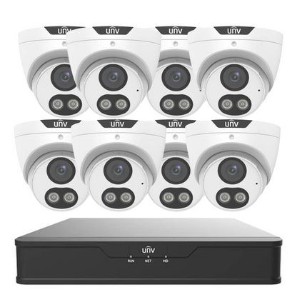Uniview 5MP ColorHunter CCTV Kit – Choose Up to 8 Cameras with 8CH NVR | IPC3615SE-ADF28KM-WL-I0 + NVR301-08B-IQ