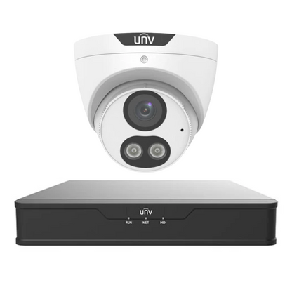 Uniview 5MP ColorHunter CCTV Kit Upto 4 x 5MP Full Colour IP Cameras with 4 Channel PoE NVR | 24/7 Colour Surveillance System