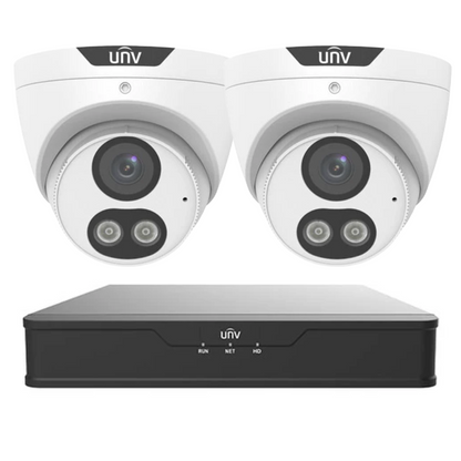 Uniview 5MP ColorHunter CCTV Kit Upto 4 x 5MP Full Colour IP Cameras with 4 Channel PoE NVR | 24/7 Colour Surveillance System