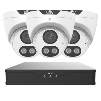 Uniview 5MP ColorHunter CCTV Kit Upto 4 x 5MP Full Colour IP Cameras with 4 Channel PoE NVR | 24/7 Colour Surveillance System