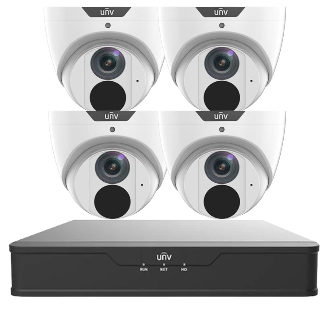 Uniview 6MP LightHunter CCTV Security Kit with 4 Channel PoE NVR | Choose Up to 4 IP Cameras | AI Detection | Built-in Mic | Ultra 265 Compression IPC3616SB-ADF28KM-I0