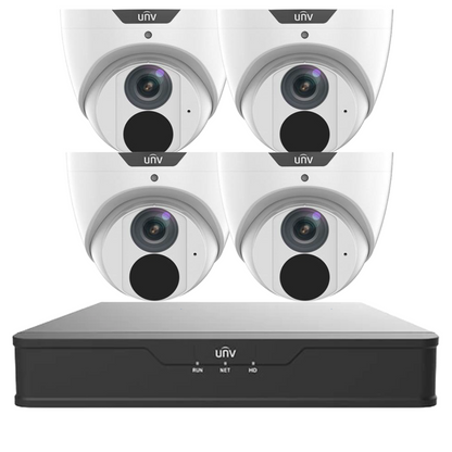 Uniview 6MP LightHunter CCTV Security Kit with 4 Channel PoE NVR | Choose Up to 4 IP Cameras | AI Detection | Built-in Mic | Ultra 265 Compression IPC3616SB-ADF28KM-I0