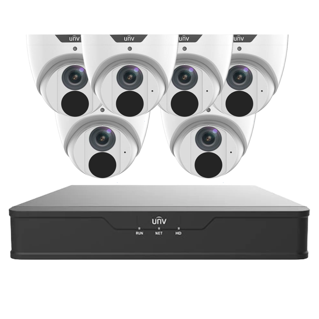 Uniview 6MP LightHunter CCTV Security Kit with 8 Channel PoE NVR | Choose Up to 8 IP Cameras | AI Detection | Built-in Mic | Ultra 265 Compression IPC3616SB-ADF28KM-I0