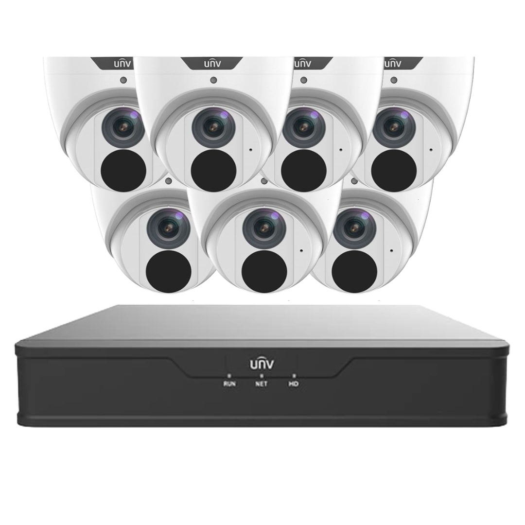 Uniview 6MP LightHunter CCTV Security Kit with 8 Channel PoE NVR | Choose Up to 8 IP Cameras | AI Detection | Built-in Mic | Ultra 265 Compression IPC3616SB-ADF28KM-I0