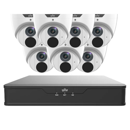 Uniview 6MP LightHunter CCTV Security Kit with 8 Channel PoE NVR | Choose Up to 8 IP Cameras | AI Detection | Built-in Mic | Ultra 265 Compression IPC3616SB-ADF28KM-I0