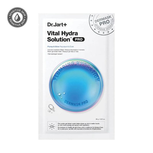 Dr. Jart+ Vital Hydra Solution PRO face mask pouch with blue Dermask Pro seal