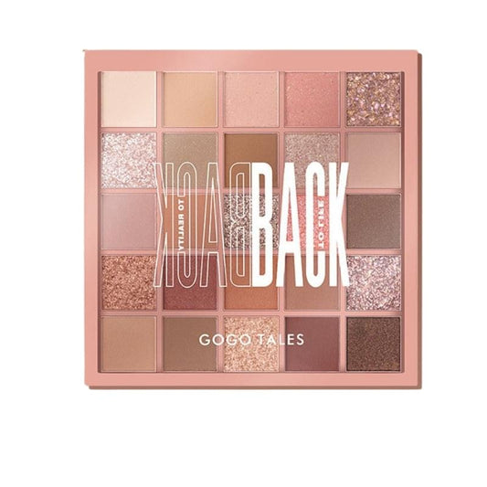 GOGOTALES 25-color eyeshadow palette with pink nude matte and glitter shades