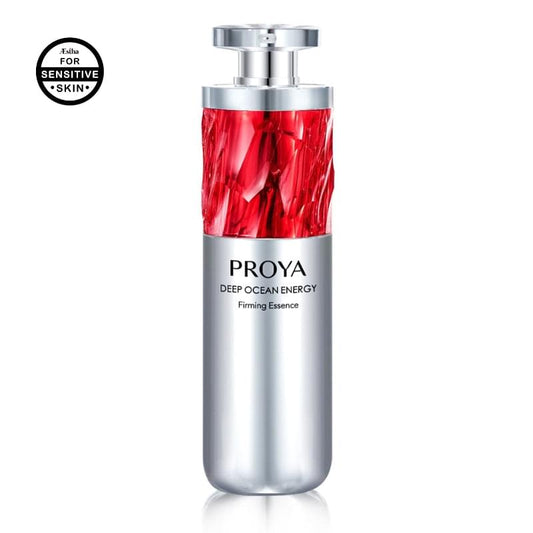 PROYA firming essence bottle with silver cap and red textured label, 30 mL
