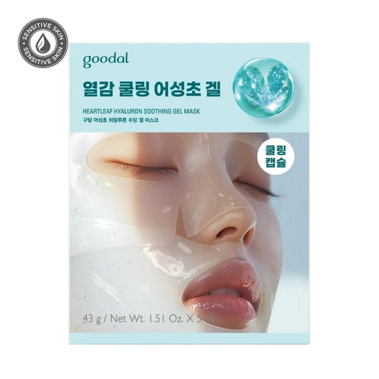 Goodal Heartleaf Hyaluron soothing gel mask box with face mask artwork
