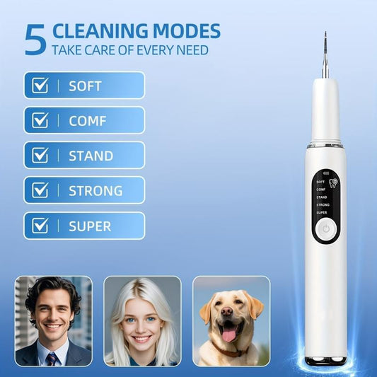 Electric toothbrush with 5 mode settings, white handle and control display