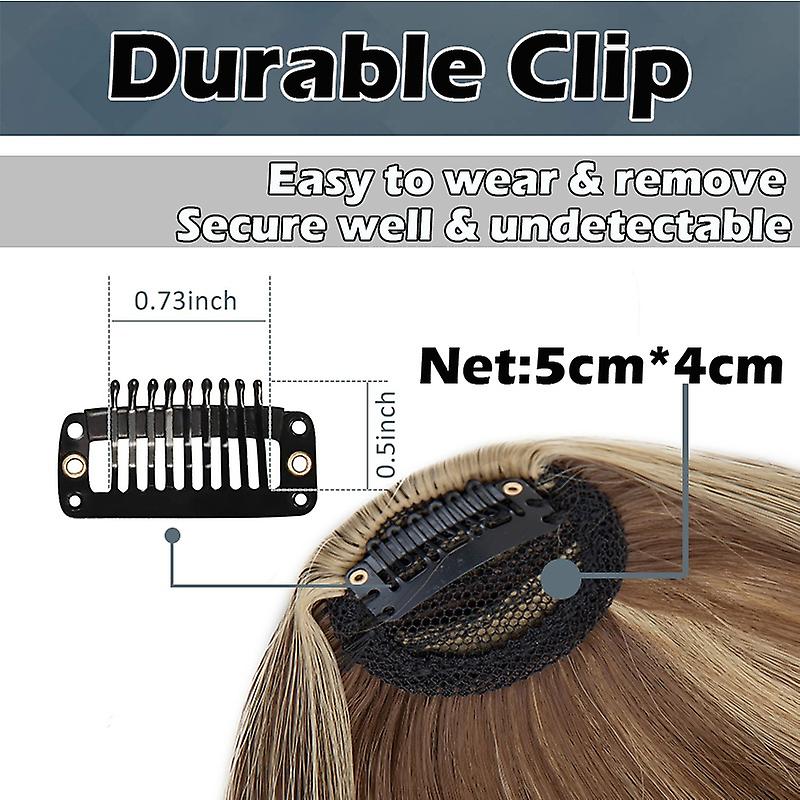 Clip In Hair Bangs Extensions 28cm Black Brown French Bangs Hair Pieces
