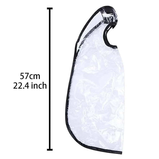 Hair washing funnel cape with black rim and neck collar opening