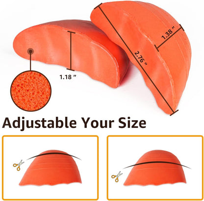 Dr. Scholl's Shoe Filler Inserts - Toe Cushions Make Shoes Fit, Half-Sizes Adjust Too Big for High Heels, Dress, Casual & Flats - 2 Pairs (Orange - Round) Orange  Orange
