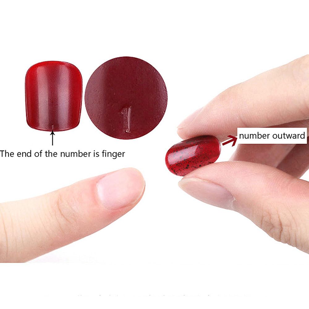 Red Press on Nails Coffin Shape Fake Nails Long False Nails with Cat Eye Design Glitter Glue on Nails for Women 24PCS 522 red 0.04 Fl Oz (Pack of 24)