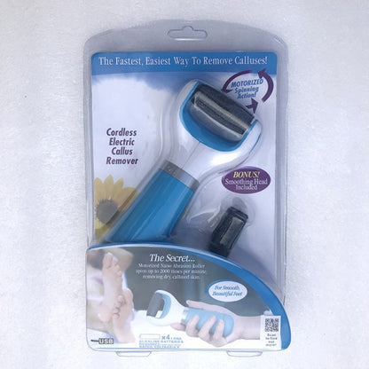 Electric foot file + 5 blue rolls