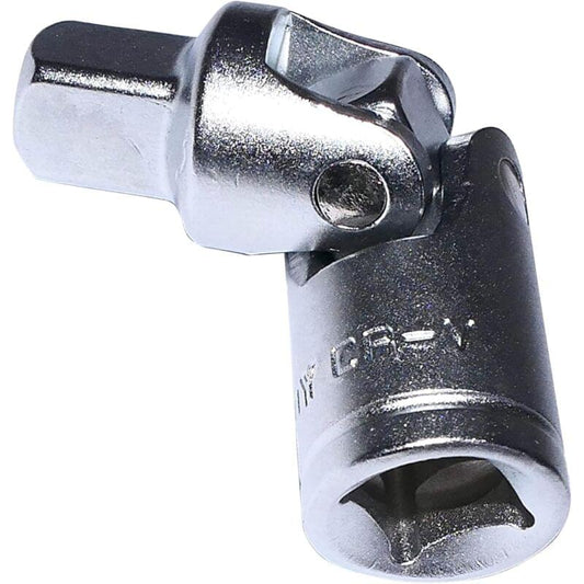 Universal joint adapter with silver metal head and dark coupler socket