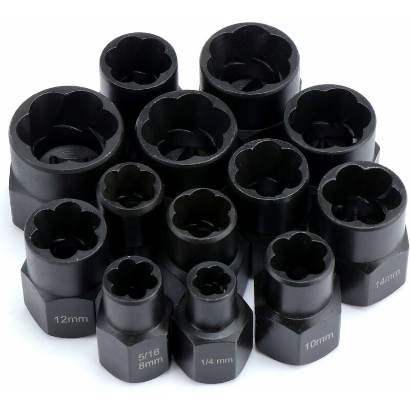 Socket Sets, Nut Extractor, DAmaged Bolt Extractor Socket (13 pcs)